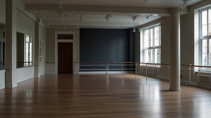 Fototapeta premium realistic image of a ballet practice room environment
