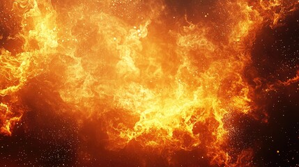 Naklejka premium Abstract Background of Fiery Flames with Sparks and Smoke