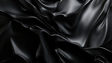 Obraz premium Abstract Black Drapery with Smooth, Slippery Texture
