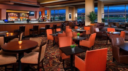 Cozy Lounge with Modern Furniture and Scenic View