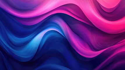 Abstract Swirling Waves of Blue, Purple, and Pink