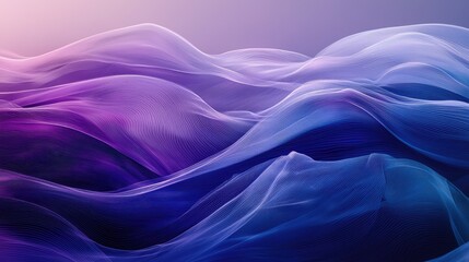 Obraz premium Abstract Wavy Lines in Shades of Purple and Blue