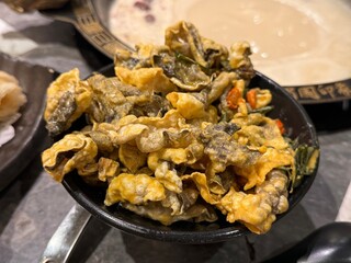 crispy salmon skin in plate