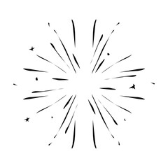 Obraz premium Hand drawn fireworks illustration 