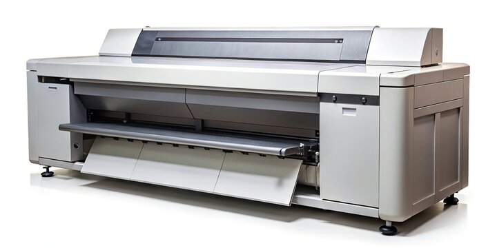 Wide-Angle Big printer with isolated white background