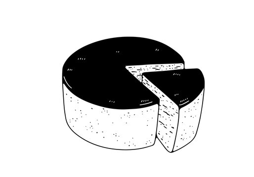 recommend clip art: カット面のあるチーズケーキの線画