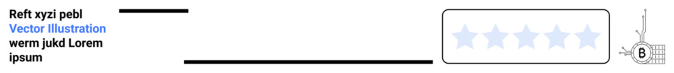Five-star rating with a highlighted check mark, accompanied by text blocks. Ideal for customer feedback, product reviews, ratings display, testimonials, survey results, mobile apps, user