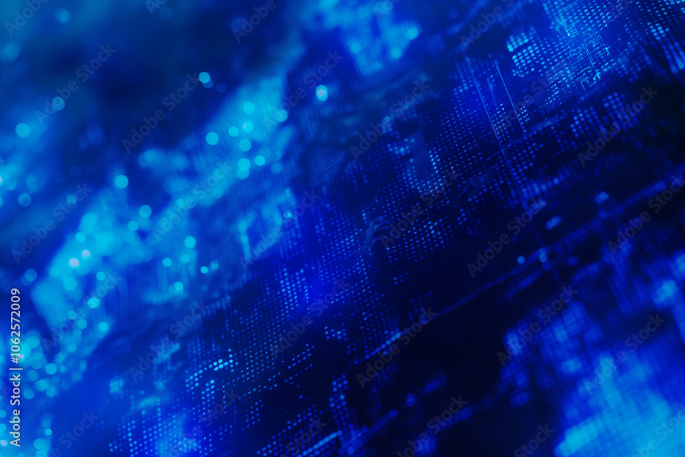 Poster cyber-inspired tech background wallpaper design with floating computer code, radiant matrix grids, a