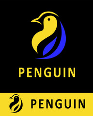 A bold and modern abstract penguin logo design, perfect for creative logo needs, featuring a minimalist animal illustration.