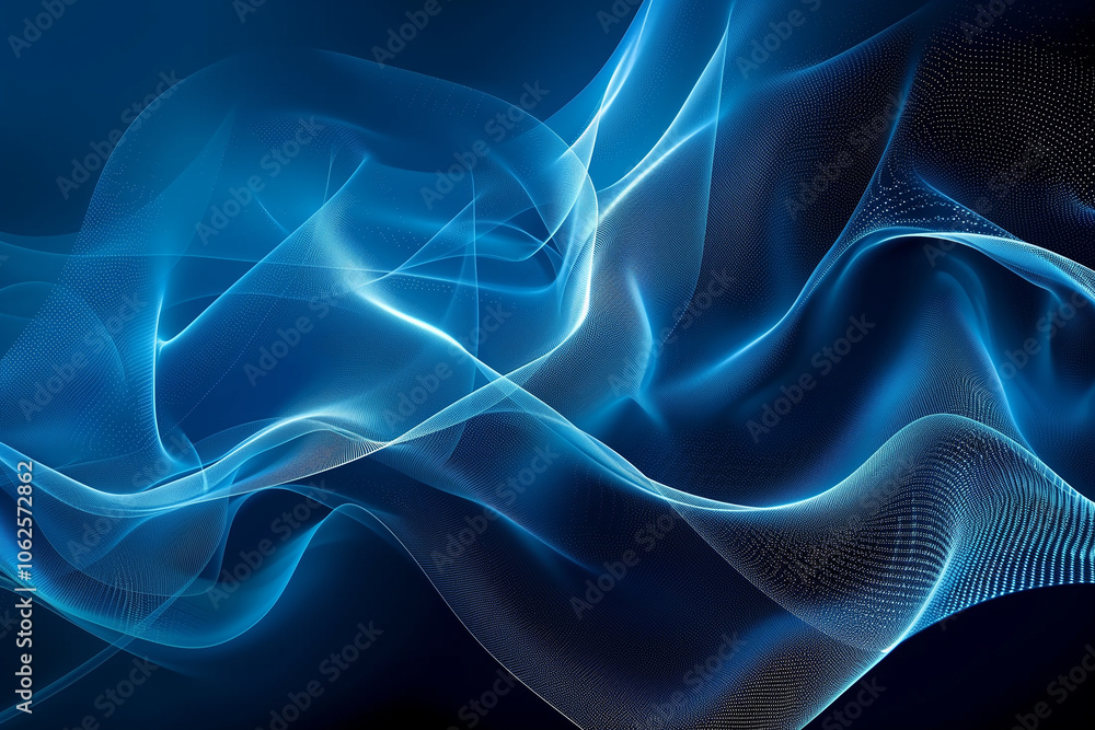 Poster high-tech background with luminous digital scripts, abstract waveforms, and virtual screens, set aga