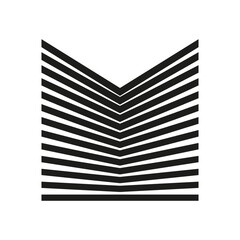 Chevron stripe icon. Geometric black lines. Simple vector pattern. V shape symbol.