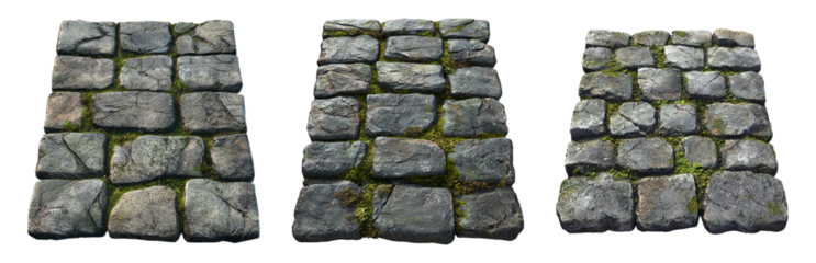 PNG Textured stone paving for outdoor environments. Isolated on transparent background