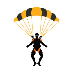 parachute man vector on white background