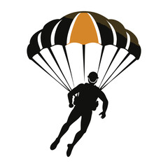 parachute man vector on white background