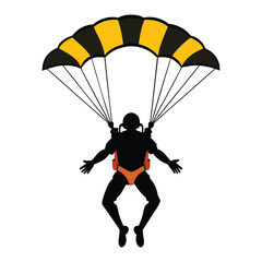 parachute man vector on white background