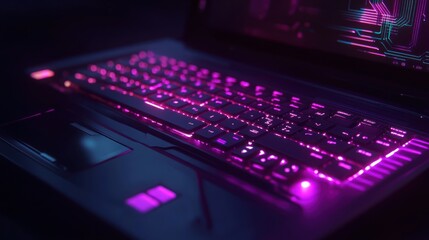 Pink Backlit Keyboard