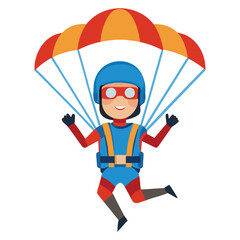 parachute man vector on white background