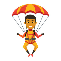 parachute man vector on white background
