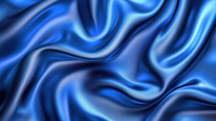 Obraz premium A vibrant blue satin fabric texture with smooth, flowing folds and soft sheen.