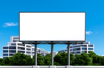 Fototapeta premium Blank Billboard Urban Cityscape Advertising Mockup