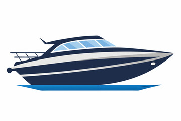  beautiful speed boat vector art illustration 