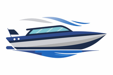  beautiful speed boat vector art illustration 