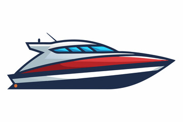  beautiful speed boat vector art illustration 