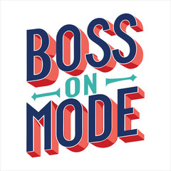 boss mode on simple typography on white background