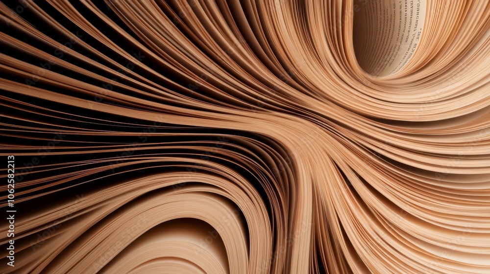 Poster abstract curved lines creating a dynamic texture with warm tones.