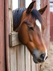 Sad unhappy Brown Horse Wildlife Pony Equine 
