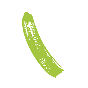 green line geometric figures painted style