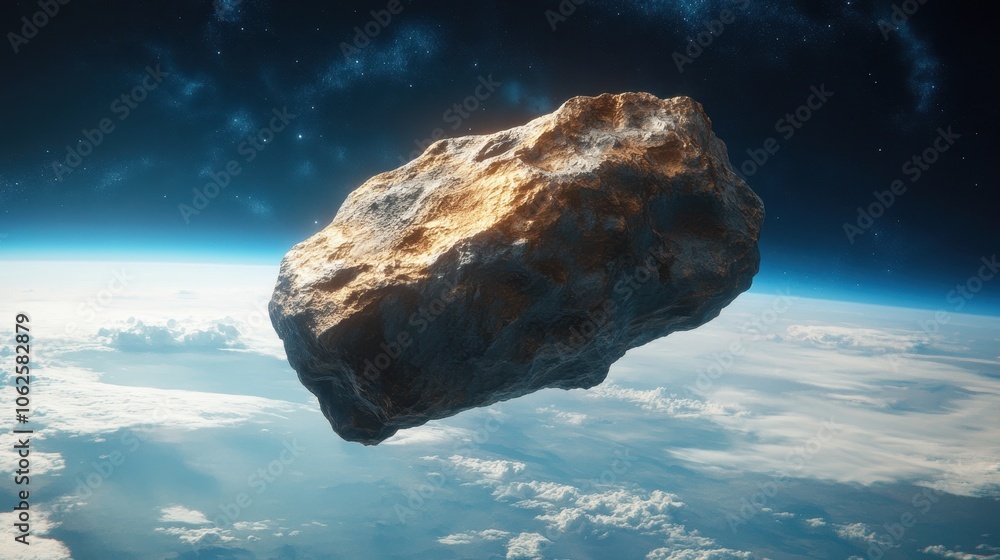 Poster asteroid floating in space an extraterrestrial presenc. generative ai