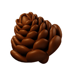 Pine Cone Auntumn 3D Illustration
