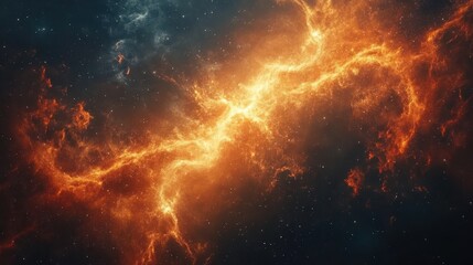 Fototapeta premium Illustration of a space cosmic background of supernova nebula and stars, glowing mysterious universe