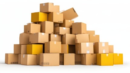 Obraz premium Stacked Cardboard Boxes Shipping Delivery Packaging Warehouse Storage Brown Boxes L
