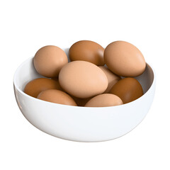 eggs isolated on transparent or white background food egg 3d