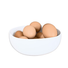 eggs isolated on transparent or white background food egg 3d