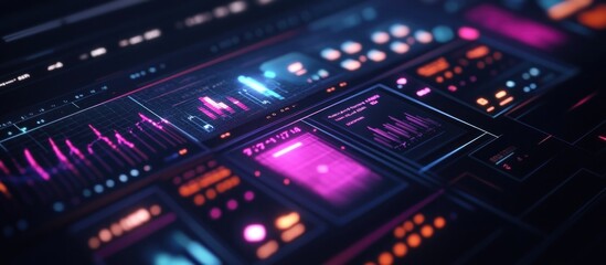 Obraz premium Futuristic Interface with Neon Lights