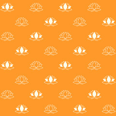Lotus Flower Vector Seamless Pattern