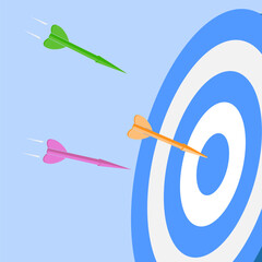 vector illustration target board  and arrow concept about improving focus and accuracy skills for work, business growth, life skills, education