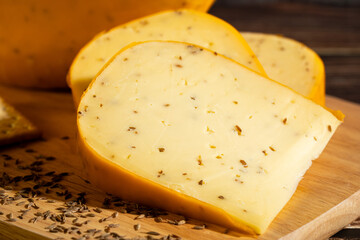 A big block of cheese that everyone likes to eat.