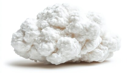 White Fluffy Cloud Shaped Object Isolated on White Background