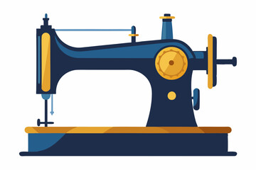 Old sewing machine isolated on white background