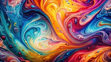 Fototapeta premium Wide-Angle Fluid art texture background with abstract mixing paint effect