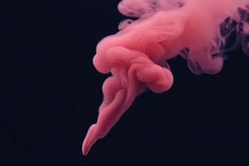 Pink Smoke on Black Background - Abstract Design - Graphic Design and Visual Arts Industry