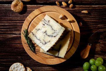 A big block of cheese that everyone likes to eat.