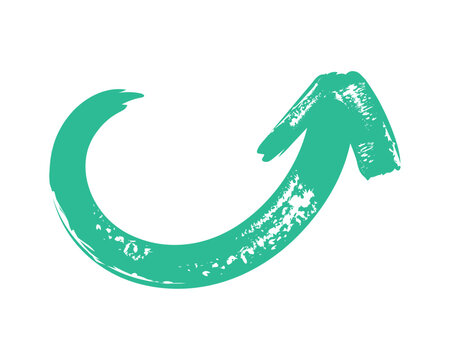 green arrow geometric figures painted style