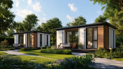 Modern Tiny Homes in a Lush Garden
