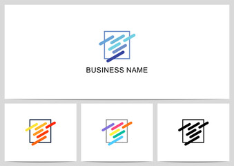 Diagonal Lines Progress Abstract Symbol Chart Graph Logo Design