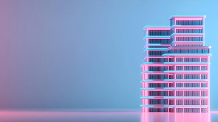 Modern Building Neon Lights
